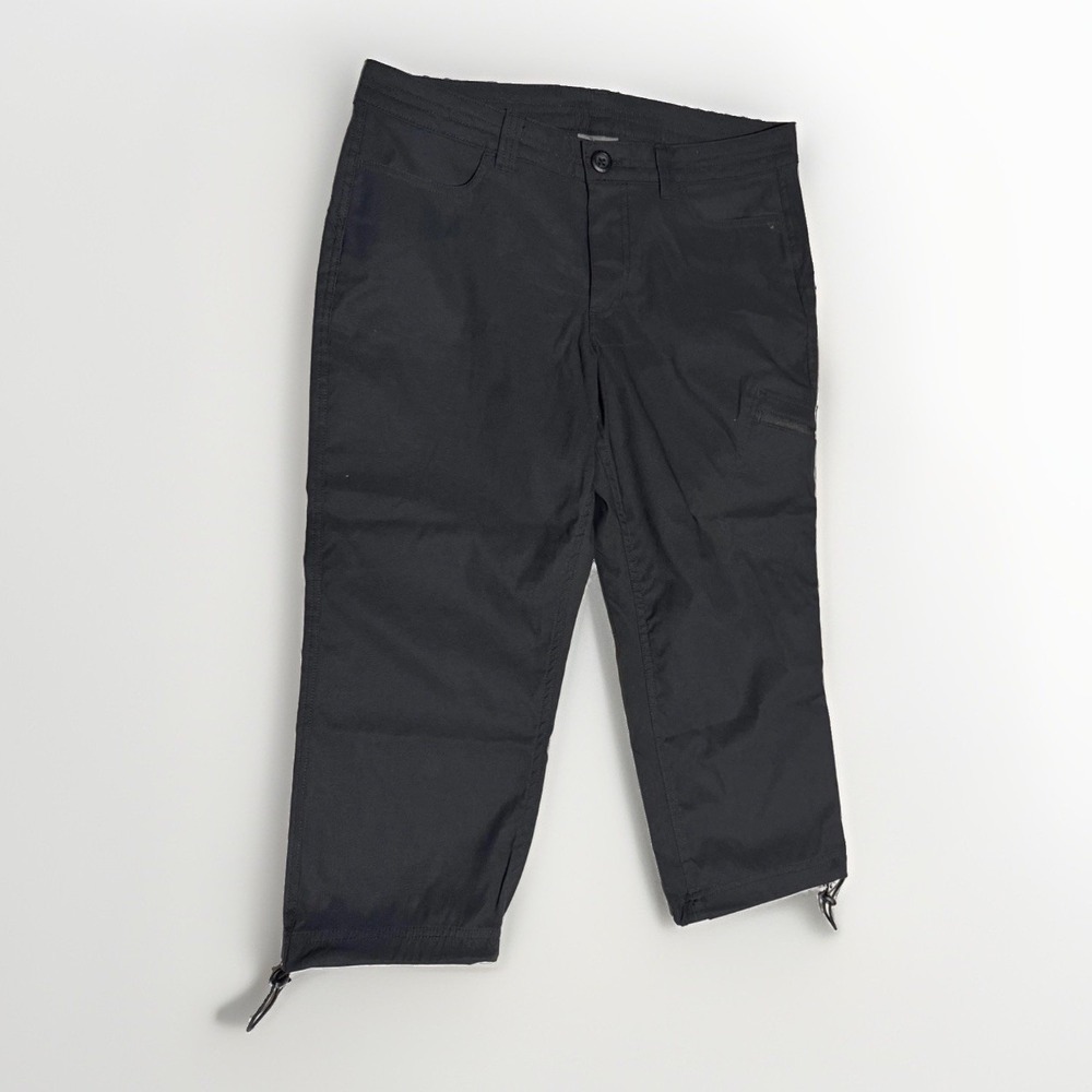 Eddie Bauer Womens 8 Black Capri Hiking Pants Nylon Spandex